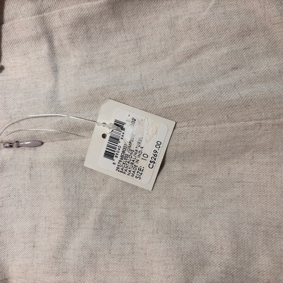 CLUB MONACO Sz 10 Open Back Jumpsuit Linen Cotton Tencel Blend Wide Leg NEW Ecru - Picture 12 of 16